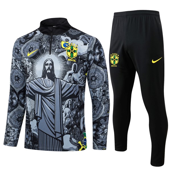 Sudadera De Training Brasil 2024-25 Gris 3